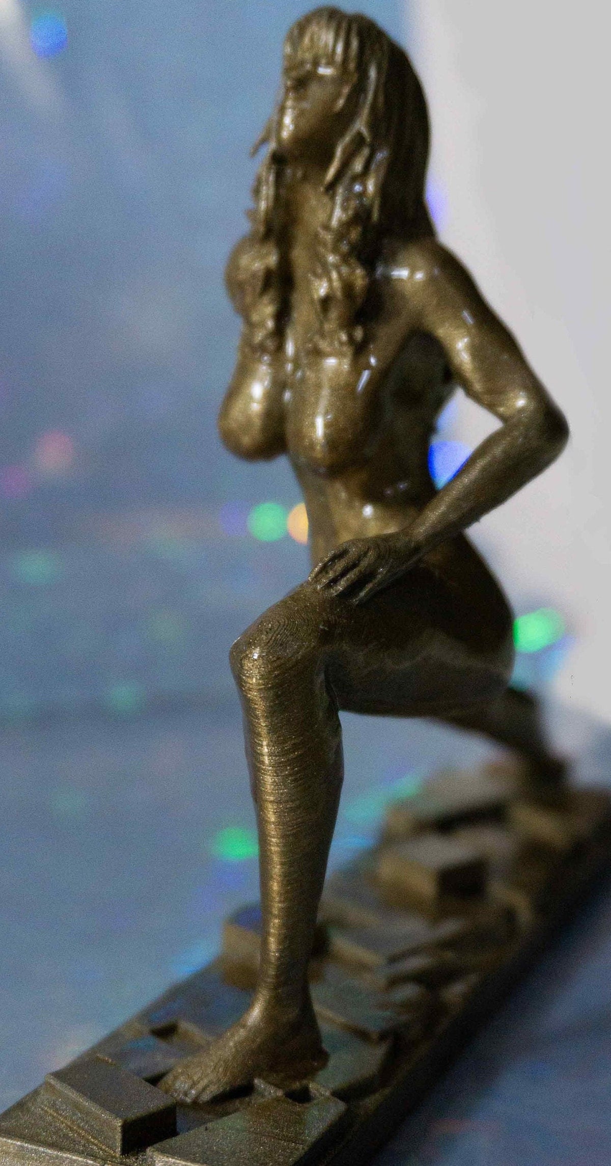 Female Yoga Figurine, Lizard Pose Statue, 3D Printed PLA