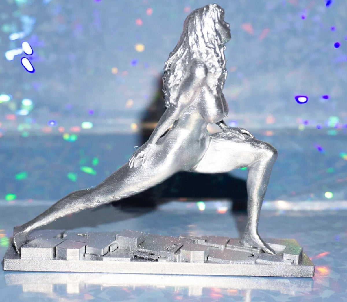 Female Yoga Figurine, Lizard Pose Statue, 3D Printed PLA