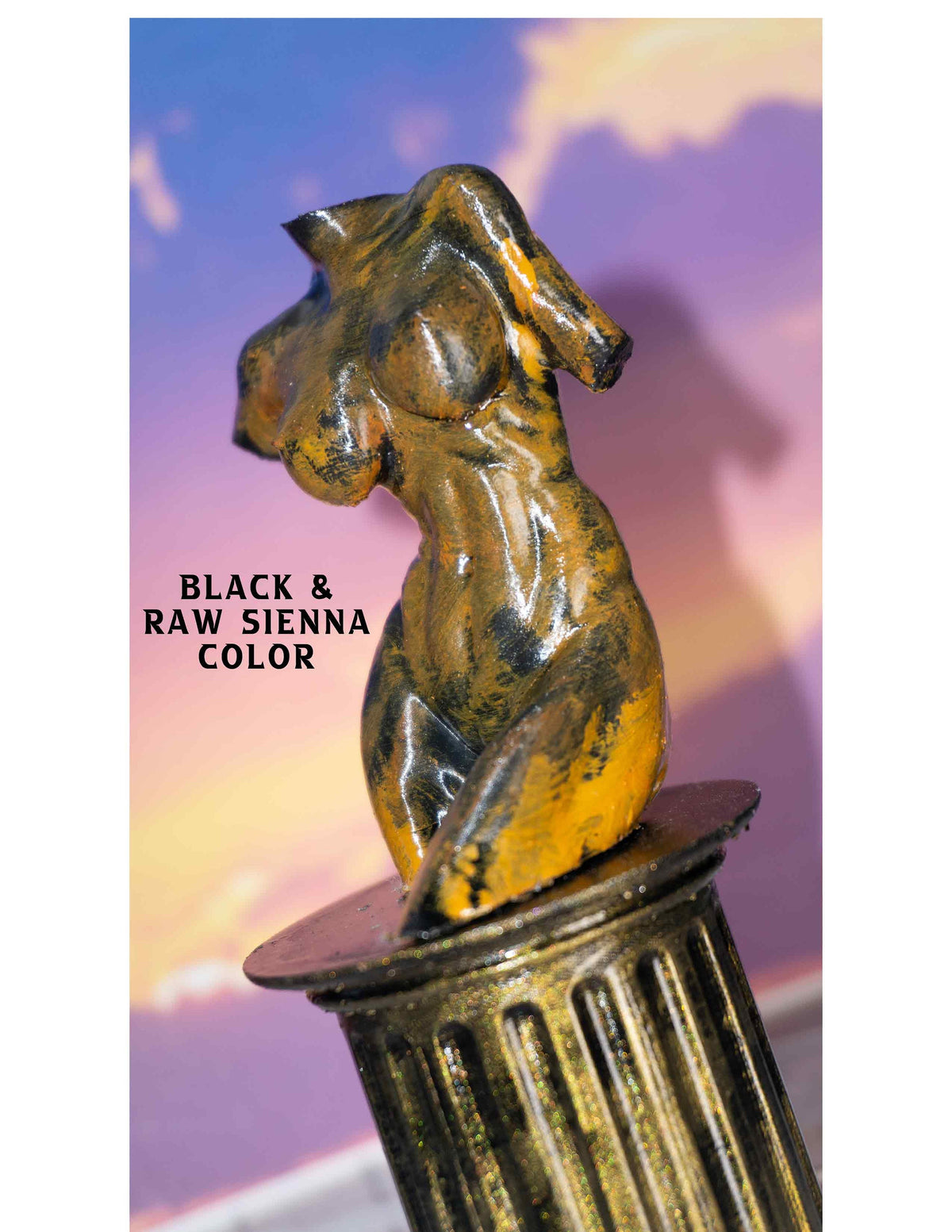 Female Sculpture Statue, 3D Printed Tabletop Decoration, Glossy Finish