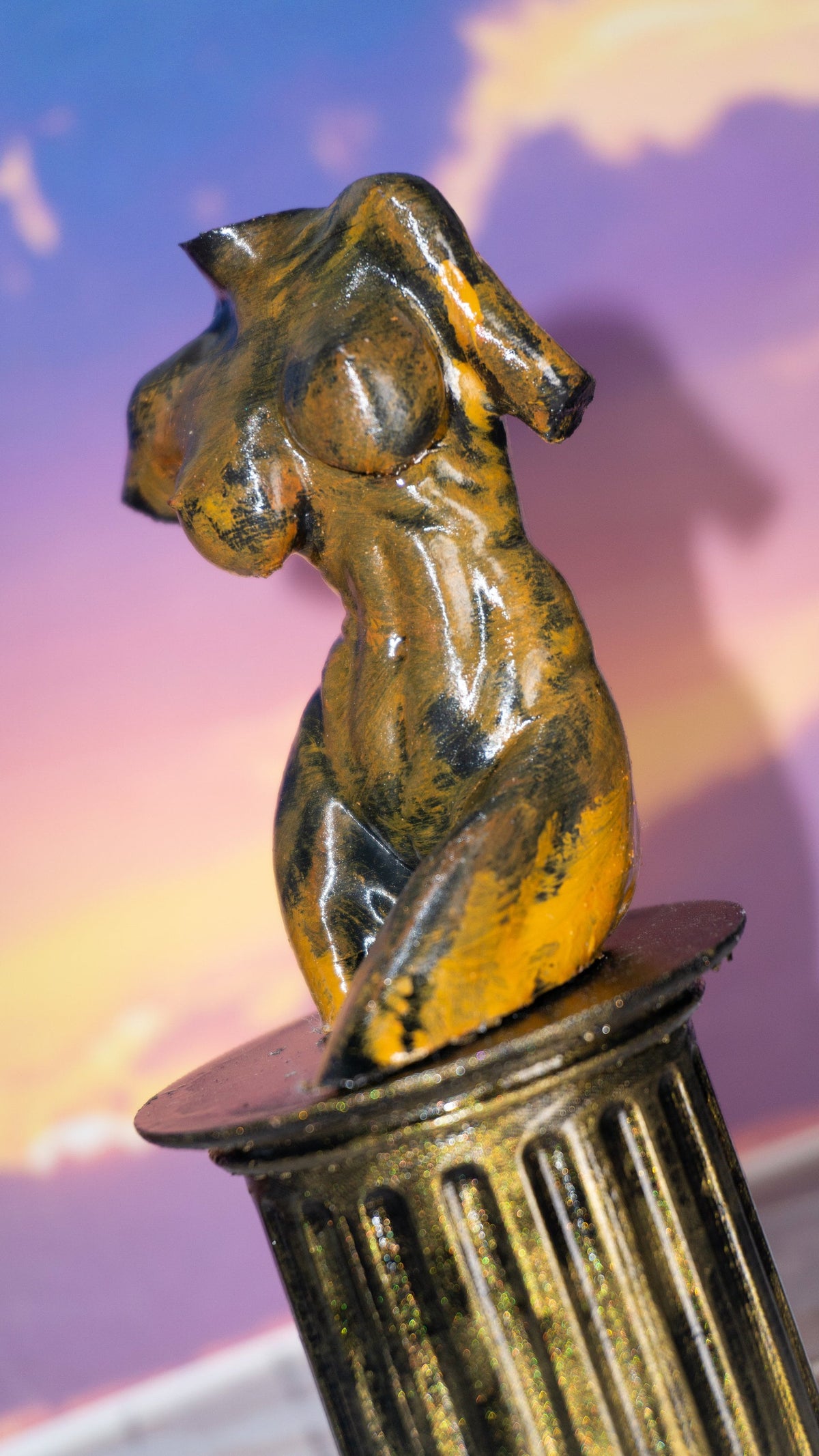 Female Sculpture Statue, 3D Printed Tabletop Decoration, Glossy Finish
