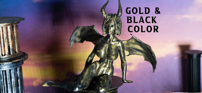 Demonic Succubus Statue, 3D Printed PLA Sculpture, Tabletop Decoration