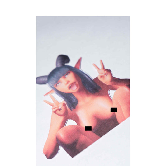 Demon Girl Peace sign Erotic Sticker