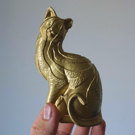 Cheshire Cat Figurine: 3D Printed Smiling Kitty Sculpture