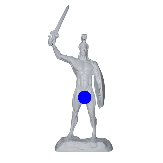 Achilles Greek Warrior Statue, White Matte Sword & Shield Figurine