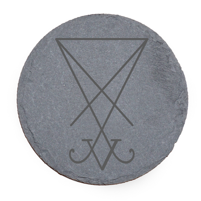 Lucifer Slate Coaster Anti Slip Legs Laser Engraved