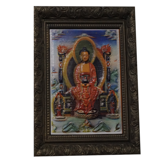 Buddha Relief Wall Art | Framed Buddhist Artwork | Tibetan Inspired Buddha Decor | Meditation Room Art | Spiritual Wall Decor | Custom Frame