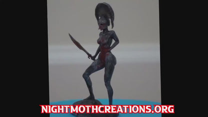 Endure – Wounded Hoplite Swordswoman Statue