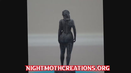 Watcher of the Night – Nude Woman in Owl Mask Statue
